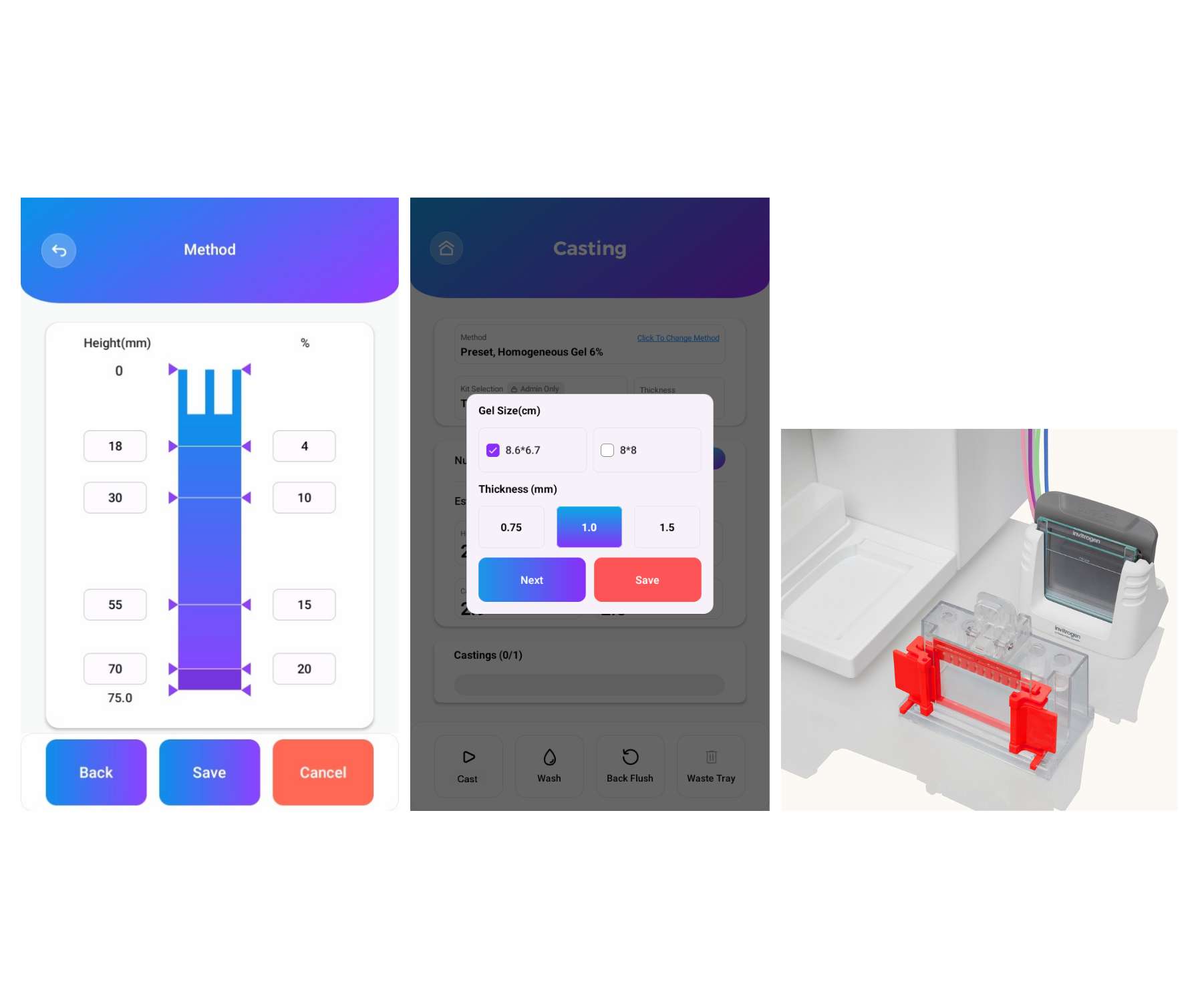 Adjustable gel percentage, thickness, and casting quality

Supports homogeneous gels, gradient gels, and step gradient gels

Compatible with industry-standard gel cassettes from major brands